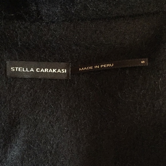 Stella carakasi black wool trench jacket trimmed in leather size small - Picture 9 of 10